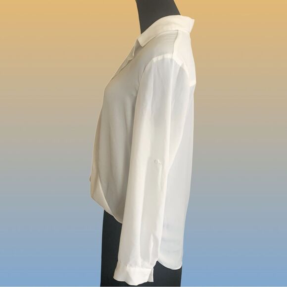 Vici White Cross Bodice Blouse, Size Small - Picture 5 of 7